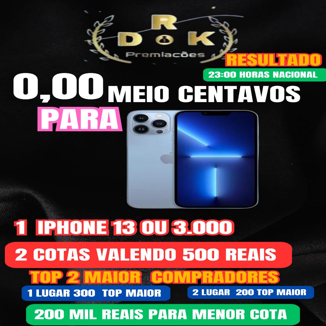 meio CENTAVOS PARA iPhone 13 4.500 REAIS