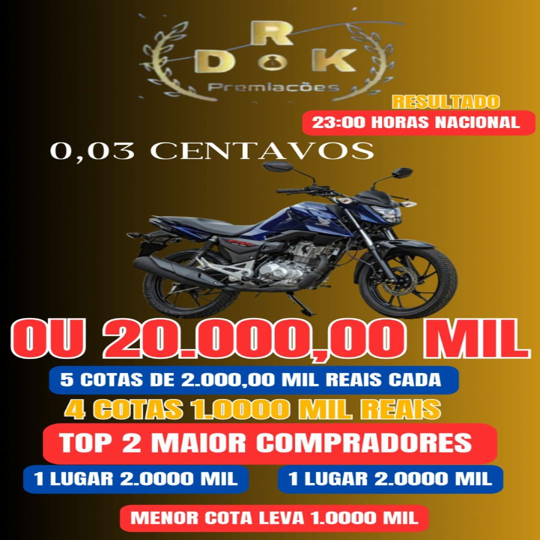 0,03 CENTAVOS PARA FAN 160 OU 20.000,00 MIL REAIS